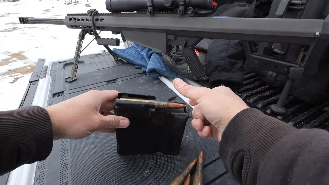 Tesla Cybertrack vs 50-cal-barrett