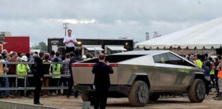 Elon Musk with CyberTruck