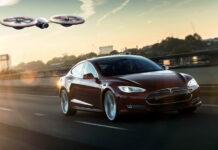 tesla and drone