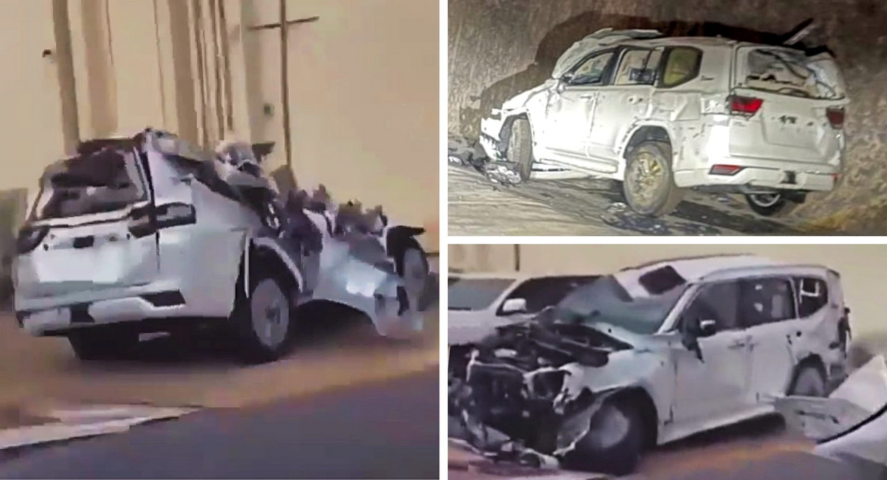 Toyota Land Cruisers crash