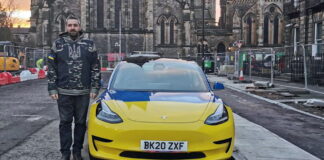Scottish man in Tesla