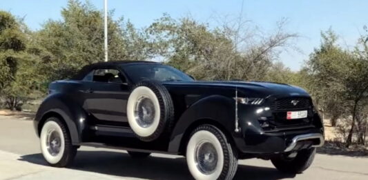 Mustang merged with a Dodge Ram pickup truck