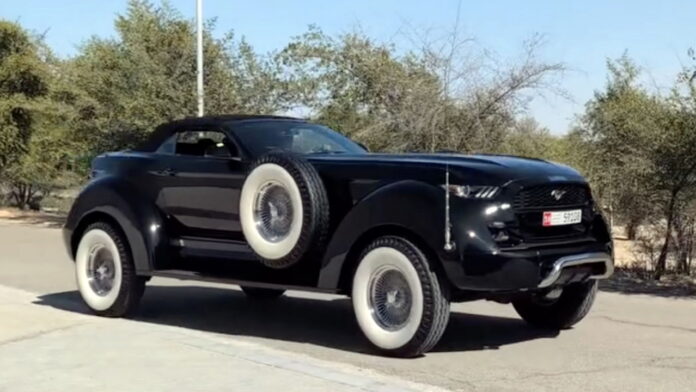 Mustang merged with a Dodge Ram pickup truck